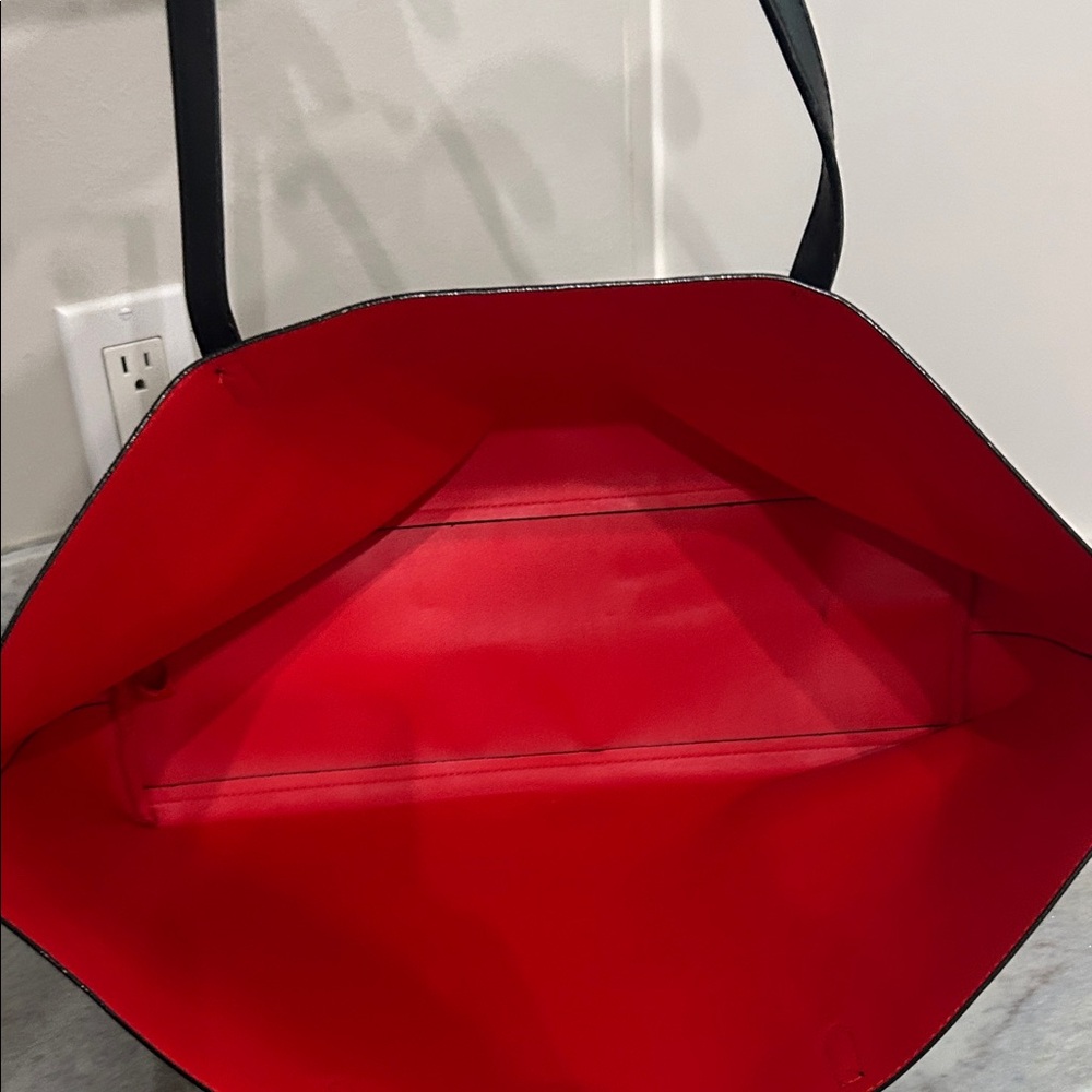 Victoria's Secret Black Tote with Red Floral Print - Picture 5 of 5